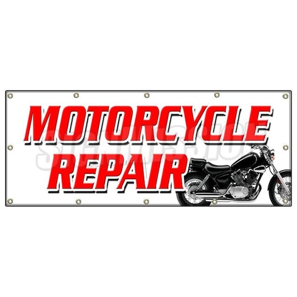 Signmission MOTORCYCLE REPAIR BANNER SIGN tech service cycle repair all brands sale B-120 Motorcycle Repair - main